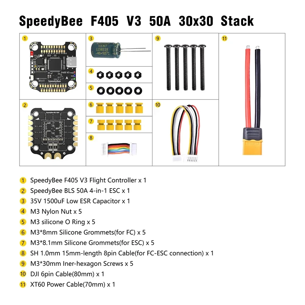 SpeedyBee F405 V3/V4 FC ESC St - Speedybee F405 V4 Bls 55A Stack recensie en prijs
